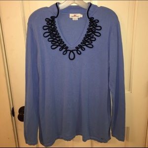 Women's Vineyard Vines Sweater Blue w/ Navy Lg